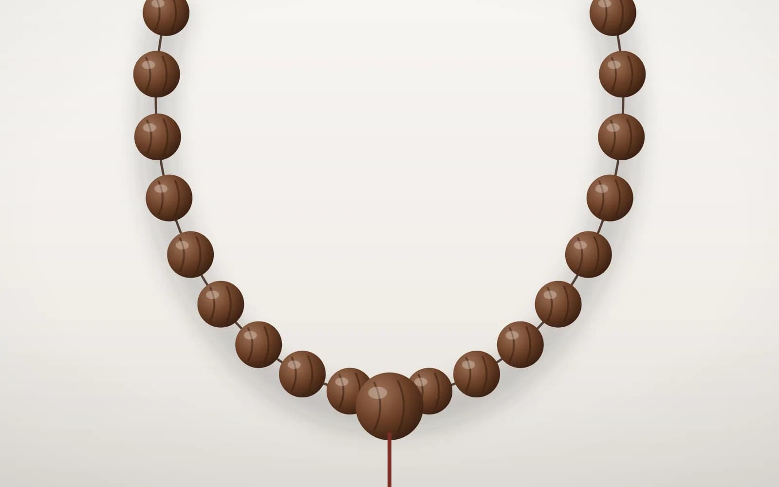 Demo illustration of beads being strung on a cord
